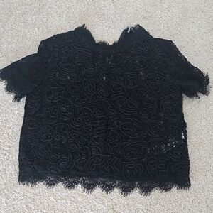 Zara black lace crop top size M